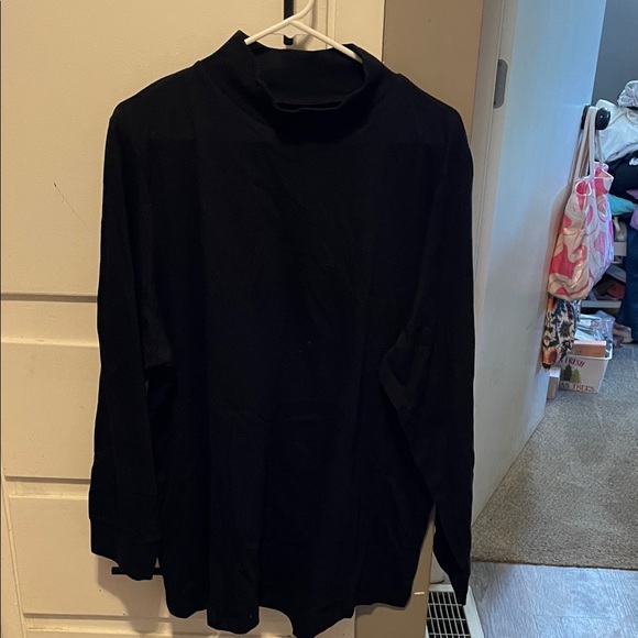 Woman Within Classic Black Long Sleeved Mock Turtleneck. - Picture 5 of 5